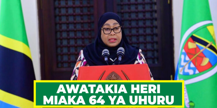 RAIS DK. SAMIA AWATAKIA HERI WATANZANIA MIAKA 64 YA UHURU