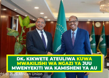 DK. KIKWETE ATEULIWA KUWA MWAKILISHI WA NGAZI YA JUU WA MWENYEKITI WA KAMISHENI YA AU