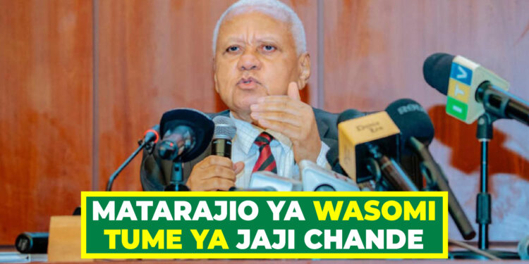 MATARAJIO YA WASOMI TUME YA JAJI CHANDE