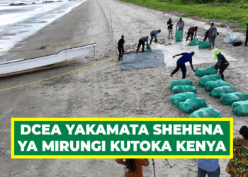 DCEA YAKAMATA SHEHENA YA MIRUNGI KUTOKA KENYA, YAKAMATA BOTI BAGAMOYO